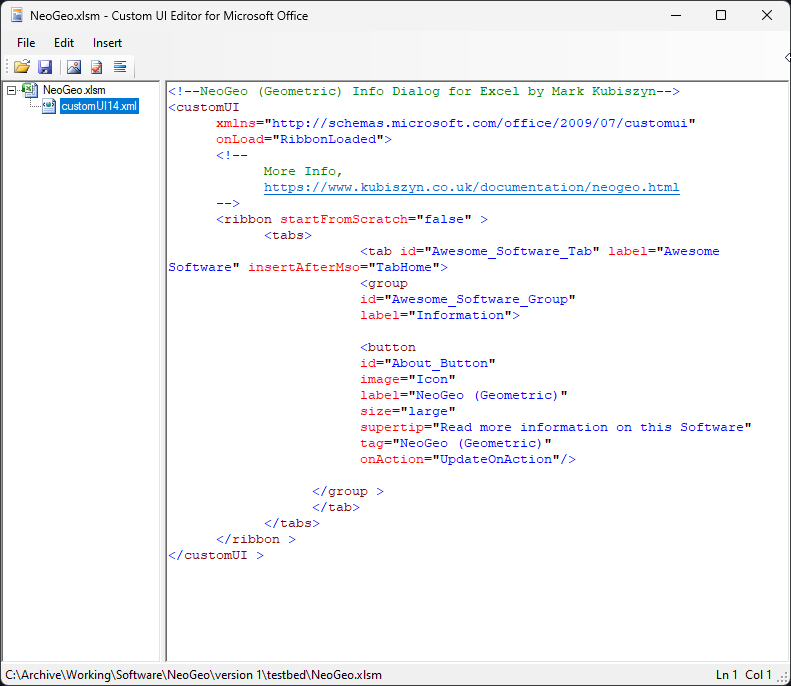 Copy my XML Markup into your Custom UI Editor. Your Custom UI Editor should look like this