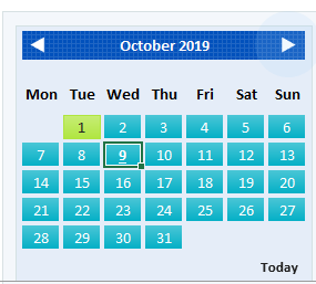 Yogi - Rollover Calendar Click Effect